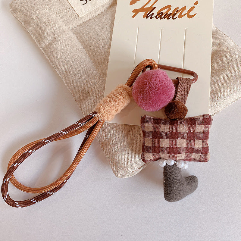 Wholesale Fresh Mori Korean Style Fabric Mushroom Car Keychain Pendant Bag Pendant Mobile Phone Chain